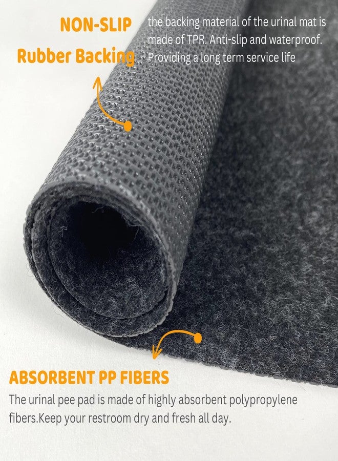 SAVUK Urinal Mats Non-Slip Non-Adhesive Water Absroption Bathroom, Restaurant, Gym, Restroom Toilet floor Pad for Men and Women Rectangular Shaped Dark Gray Commercial Splash 6 Pack 17,5"x21" (6) - Image 3