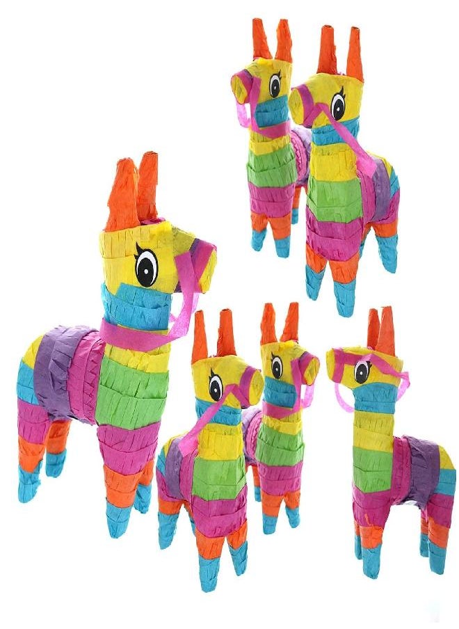 GiftExpress GIFTEXPRESS 6 Pack 4"X7" Mini Donkey Pinata, Little Rainbow Llama Pinata for Birthday, Cinco De Mayo, Fiestas Decorations Party Favors  - Image 4