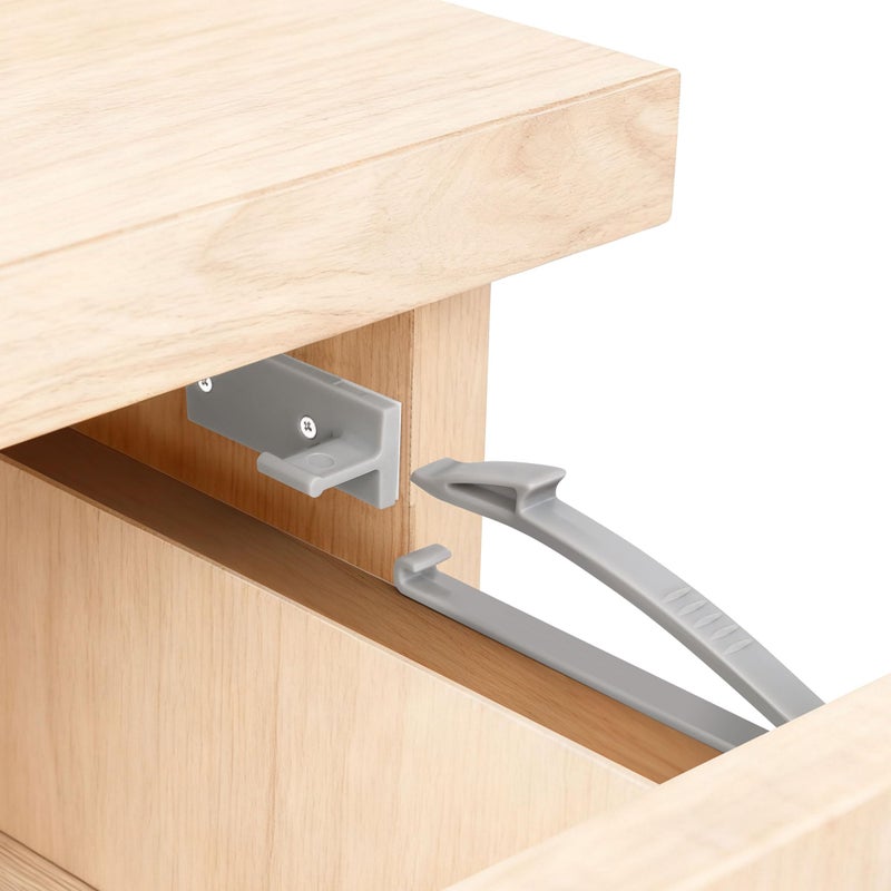 Coolrunner Thickened Version Child Safety Drawer Locks, 8 Pack Safety Invisible Drawer Latches with Strong Adhesive and Screw for Baby Care, Only fit for Some Drawers, Please See Below Before Buying - Image 1