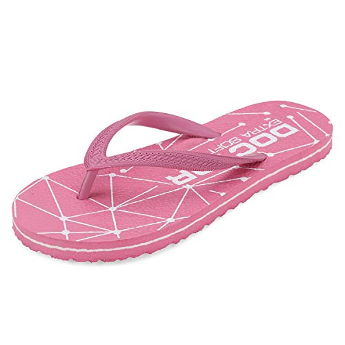 DOCTOR EXTRA SOFT Women's Hawaii Slipper- Orthopedic and Diabetic Comfort Ortho Care, Bathroom Rubber Flip-Flops and House Slipper for Ladies and Girl’s OR-D-02 (Pink, numeric_8) - Image 1