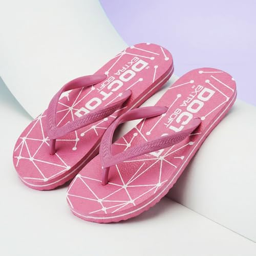 DOCTOR EXTRA SOFT Women's Hawaii Slipper- Orthopedic and Diabetic Comfort Ortho Care, Bathroom Rubber Flip-Flops and House Slipper for Ladies and Girl’s OR-D-02 (Pink, numeric_8) - Image 2