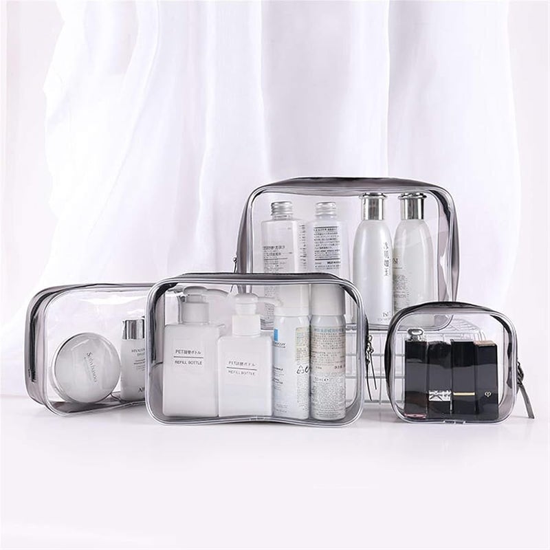 Clear PVC Travel Toiletry Bag Cosmetic Organizer Transparent Makeup Wash Bag Size S - Image 1