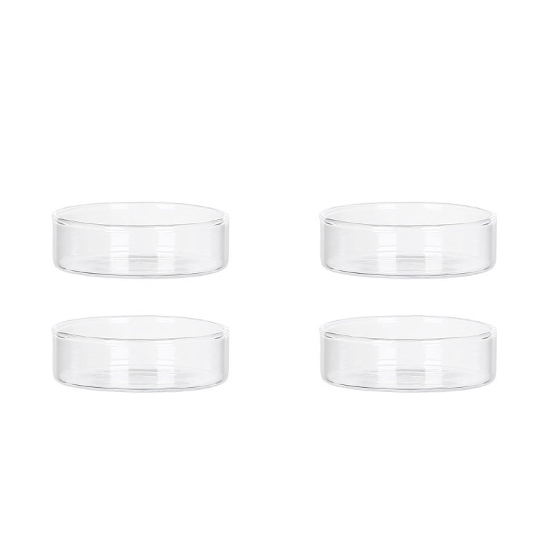 4 pcs Glass Plate Fruit Plate Transparent Dessert Storage Plate Mini Cake Plate - Image 1