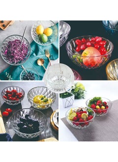 Home Box 6-Piece Serving Bowl Set Round Clear Aroha Diamond Glass Bowl Set Clear 12.5x5cm Capacity 365ml  - Image 2