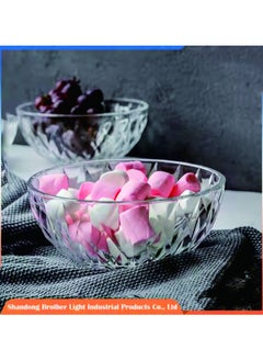 Home Box 6-Piece Serving Bowl Set Round Clear Aroha Diamond Glass Bowl Set Clear 12.5x5cm Capacity 365ml  - Image 5