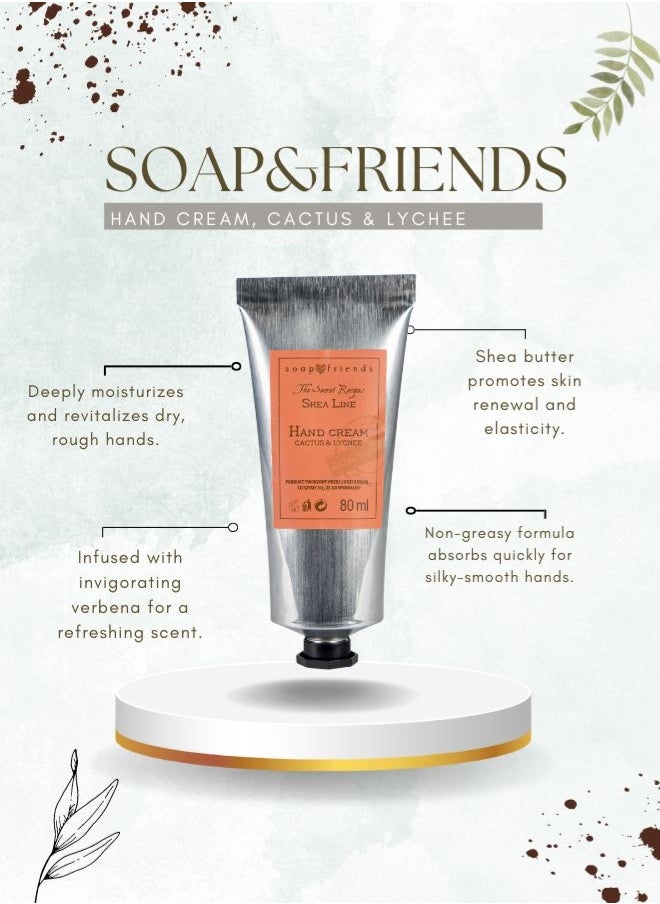 Soap&Friends Soap&Friends Cactus & Lychee Hand Cream 80ml – Exotic Moisturizer with 20% Organic Shea Butter – Natural, Cruelty-Free  - Image 3