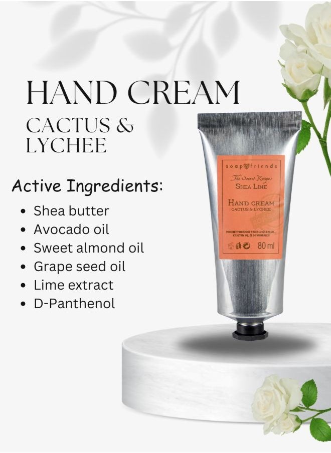 Soap&Friends Soap&Friends Cactus & Lychee Hand Cream 80ml – Exotic Moisturizer with 20% Organic Shea Butter – Natural, Cruelty-Free  - Image 5