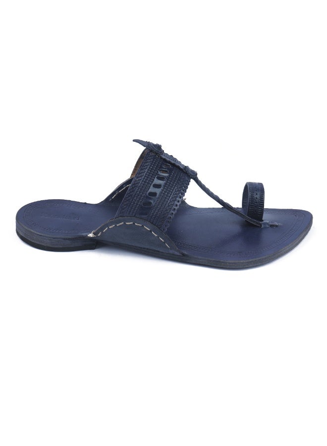 KORAKARI Blue Kolhapuri Chappal for Men - Image 2