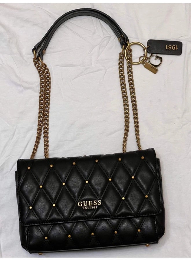 GUESS Camera Bag Metal Chains Women's Elegant Cross-body Bags Black - Image 2