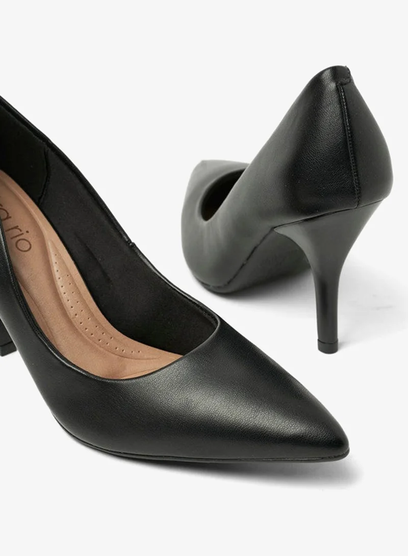 Beira Rio Black Mid Heels Shoes for Women – Classic Mid Heel Pumps for Girls & Ladies Office Wear for Women | Best Price UAE