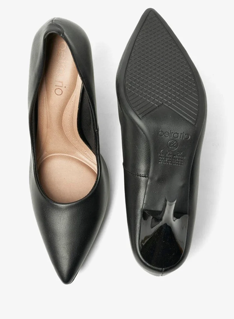 Beira Rio Black Mid Heels Shoes for Women – Classic Mid Heel Pumps for Girls & Ladies Office Wear for Women | Best Price UAE