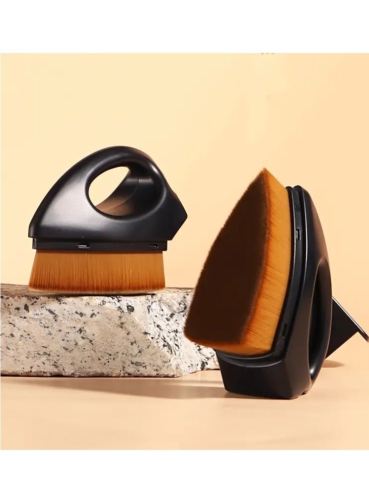 أوريتي فرشاة كريم أساس متعددة الوظائف لوضع مكياج لا تشوبه شائبة، قاعدة كبيرة على شكل بتلة لمزج الكريم السائل ومستحضرات التجميل البودرة - Image 2