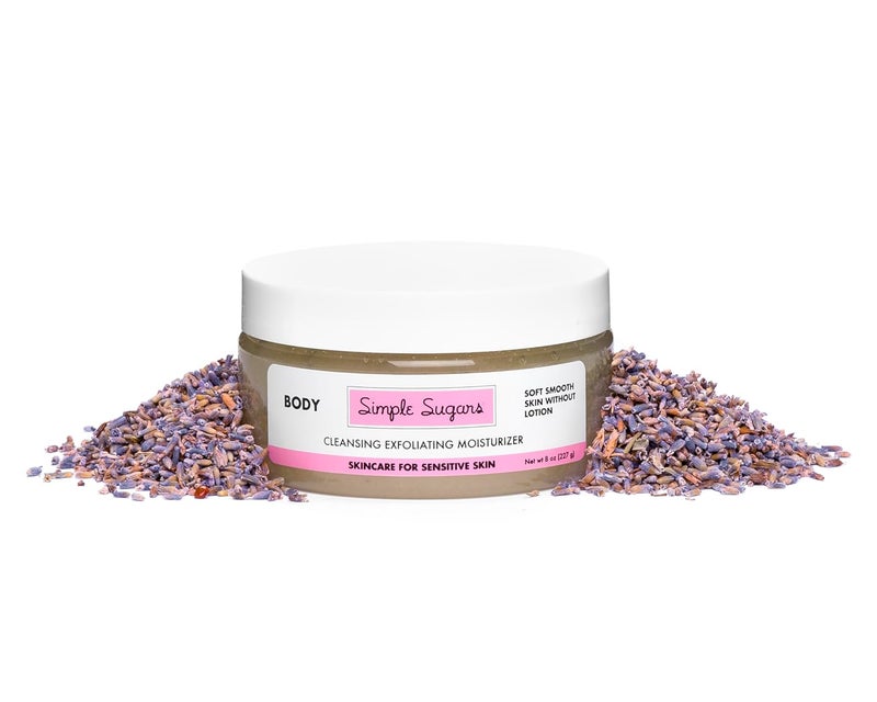 Lavender Body with Emu Oil Cleansing Exfoliating Moisturizer  Formulated for Sensitive Skin Eczema Dry Skin Psoriasis Keratosis Pilaris