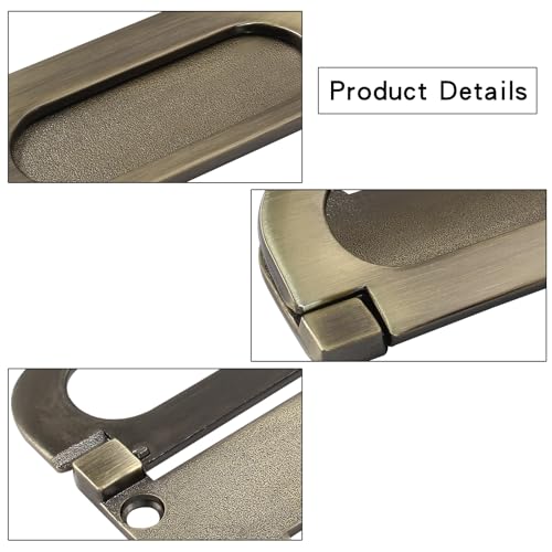 Coufce 2 Pack Recessed Pull Ring Handles Bronze Hidden Recessed Type Drawer Mount Handle Deck Cabinet Flush Ring Sliding Door Pull Handle Recessed Furniture Grip（with Screws） - Image 3