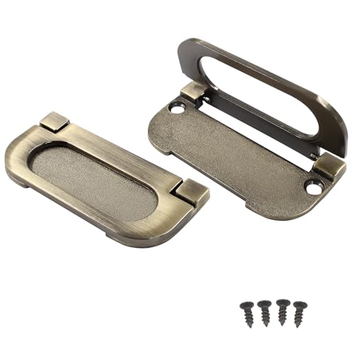 Coufce 2 Pack Recessed Pull Ring Handles Bronze Hidden Recessed Type Drawer Mount Handle Deck Cabinet Flush Ring Sliding Door Pull Handle Recessed Furniture Grip（with Screws） - Image 1
