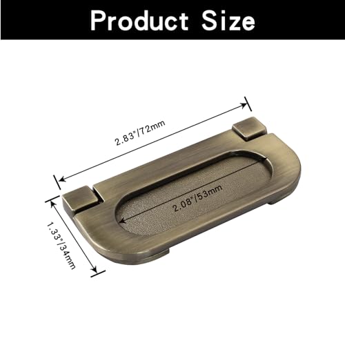 Coufce 2 Pack Recessed Pull Ring Handles Bronze Hidden Recessed Type Drawer Mount Handle Deck Cabinet Flush Ring Sliding Door Pull Handle Recessed Furniture Grip（with Screws） - Image 2