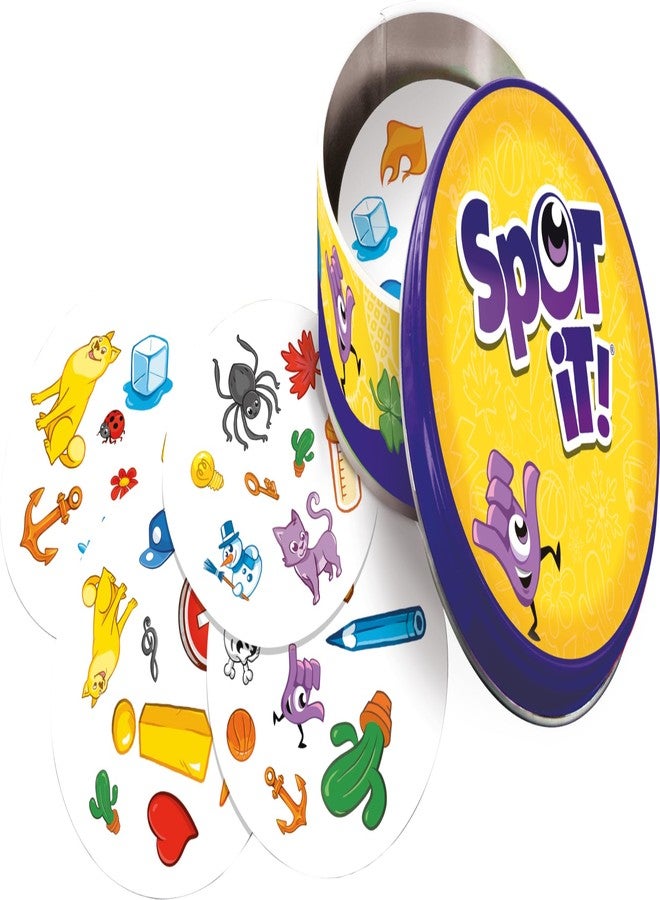 Asmodee Spot It! Classic Card Game (2024 Refresh) - Eco-Sleeve Edition, 5-in-1 Visual Perception Game for Quick Reflexes and Family Fun, Ages 6+, 2-8 Players, 10 Minute Playtime - Image 2