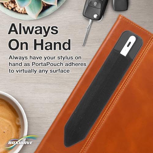 BoxWave Stylus Pouch Compatible with Remarkable 2 - Stylus PortaPouch, Stylus Holder Carrier Portable Self-Adhesive - Jet Black - Image 4