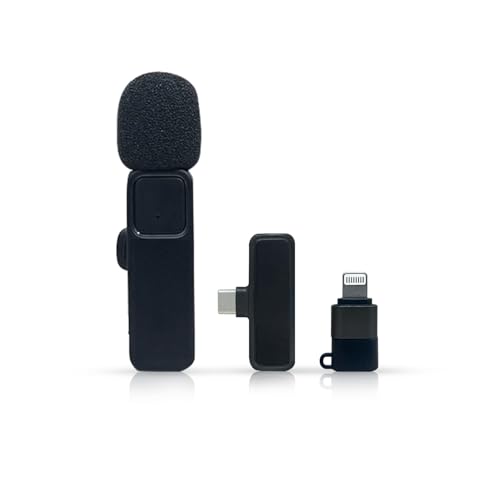Humble® Velox V13 Omnidirectional Lavalier Wireless Microphone for Type-C & iPhone,Noise Reduction Lapel Mic for YouTube, Vlogging,Singing,Video Recording,Podcast – 1 Transmitter Mic with 1 Receiver - Image 1