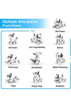 SYOSI Remote Control Robot Dog Toy Programmable Smart Interactive Robotic Pets, RC Stunt Robot Toys Dog Imitates Animals Music Dancing Handstand Push up Follow Functions for Kids Boys Girls  - Image 3