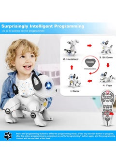 SYOSI Remote Control Robot Dog Toy Programmable Smart Interactive Robotic Pets, RC Stunt Robot Toys Dog Imitates Animals Music Dancing Handstand Push up Follow Functions for Kids Boys Girls  - Image 2