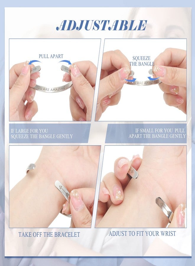 MTLEE 30 Pcs Inspirational Cuff Bracelets Bulk Gifts for Women Motivational Bible Verse Bracelet Silver Personalized(Novel) - Image 5