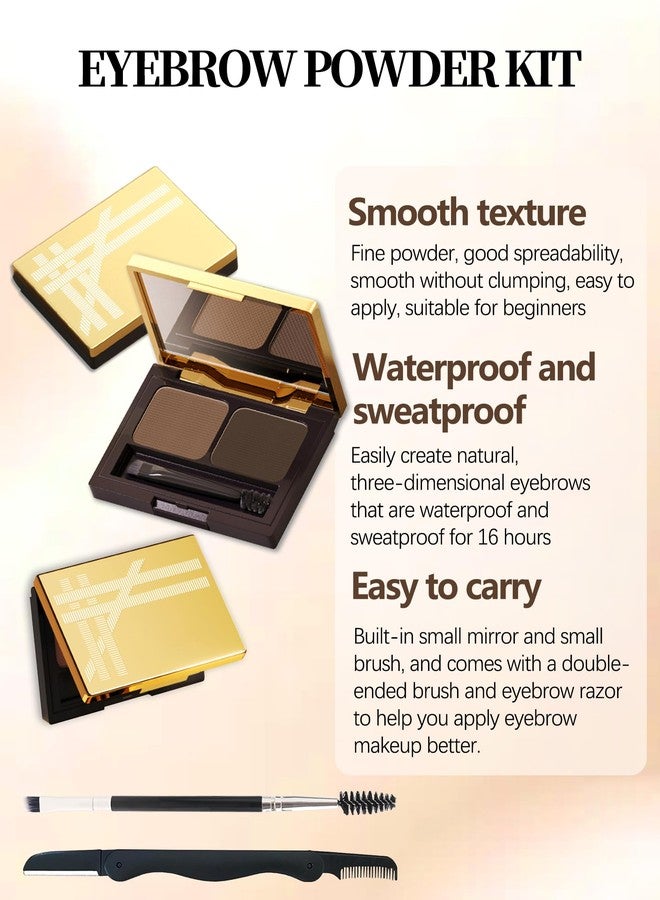 LYSdefeu Eyebrow Powder Makeup, Light Dark Brown Eye Brow Tinting Filler for Women - Image 3