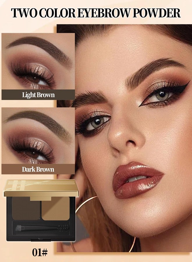 LYSdefeu Eyebrow Powder Makeup, Light Dark Brown Eye Brow Tinting Filler for Women - Image 2
