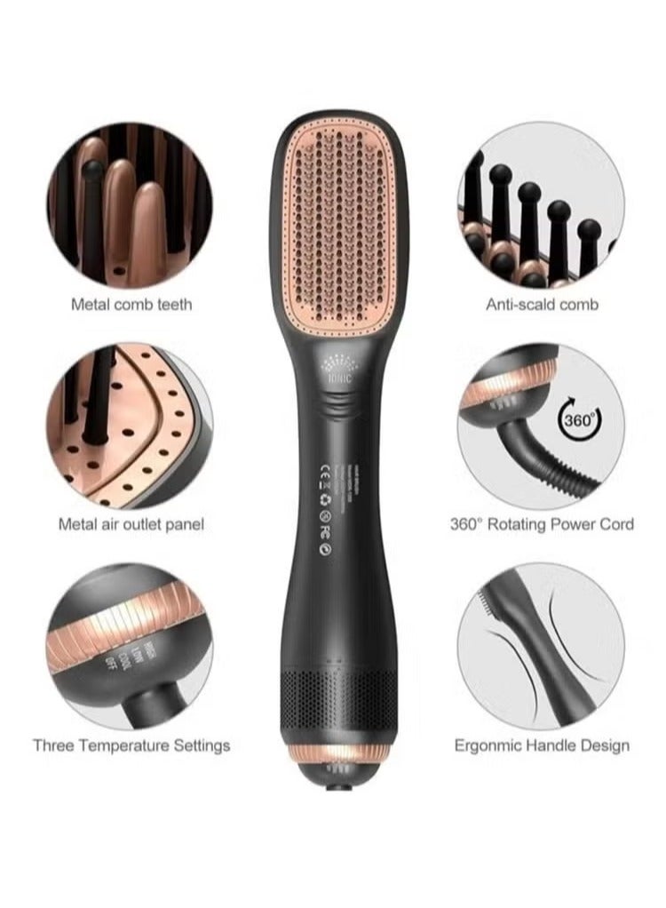 Professional 2-in-1 Styling Brush – Ceramic Heated Hair Straightener & Volumizer for Women | Fast Drying, Frizz-Free, Anti-Static Styling Tool | Ideal for Smooth, Shiny, Salon-Quality Hair at Home - Image 5