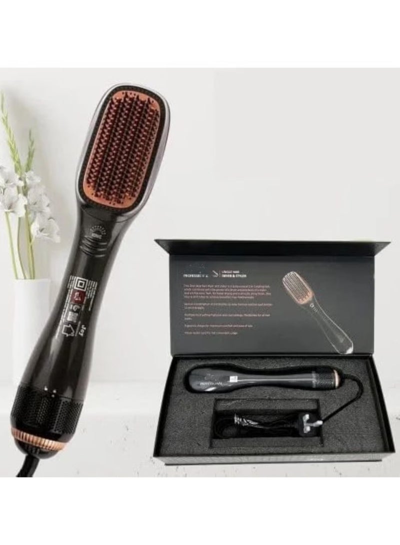 Professional 2-in-1 Styling Brush – Ceramic Heated Hair Straightener & Volumizer for Women | Fast Drying, Frizz-Free, Anti-Static Styling Tool | Ideal for Smooth, Shiny, Salon-Quality Hair at Home - Image 1