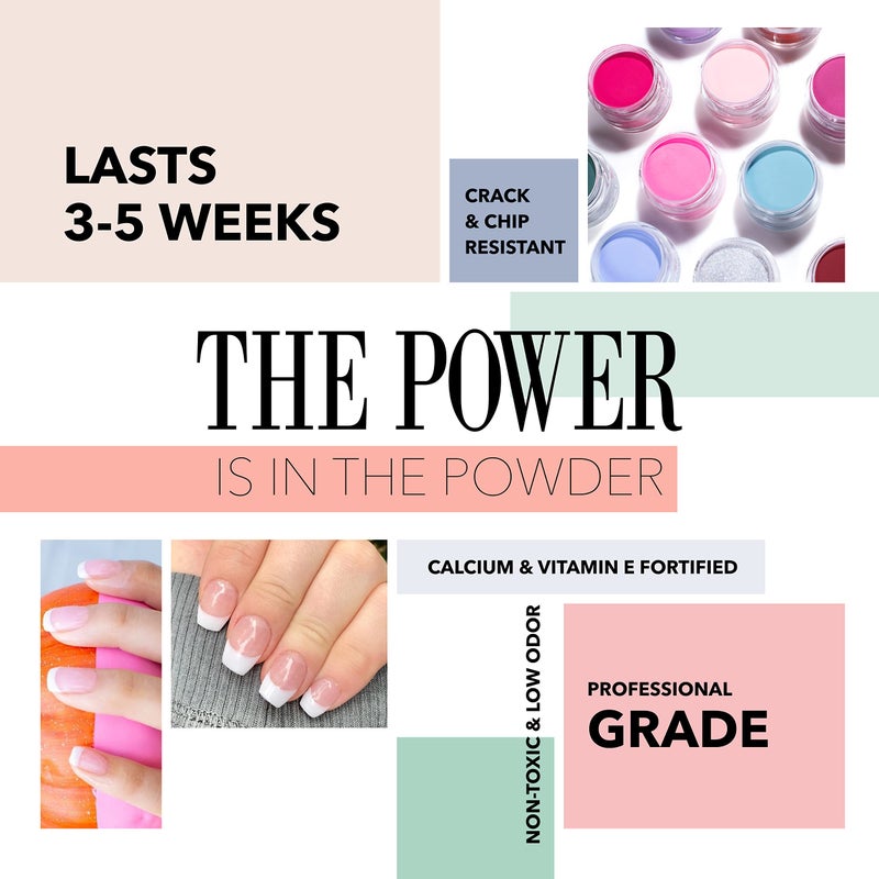 Revel Nail Dip Powder Starter Kit, 4-Color French Manicure Set with Base Coat, Activator, Finish Gel & Gel Thinner, Made in USA - Image 4