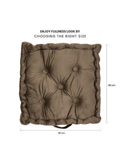 Rest Box Cushion Seat Pad Premium Velvet Chair Pad Adults Chair Armchair Brown 40Cm X 40Cm + 8Cm  - Image 5
