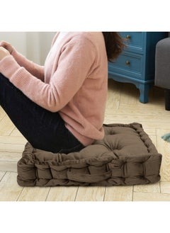 Rest Box Cushion Seat Pad Premium Velvet Chair Pad Adults Chair Armchair Brown 40Cm X 40Cm + 8Cm  - Image 3