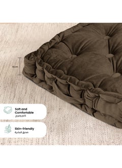 Rest Box Cushion Seat Pad Premium Velvet Chair Pad Adults Chair Armchair Brown 40Cm X 40Cm + 8Cm  - Image 2