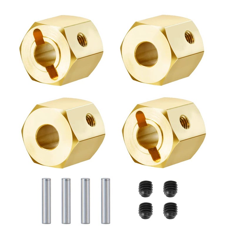 RCLions Brass Wheels Hex Hub 8mm/10mm Extension Hex Drive Adapter for Redcat GEN8 Upgrades Parts 1/10 RC Crawler Car (10mm) - Image 4