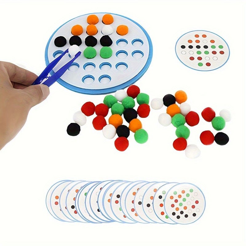 Children Clip Ball Color Sorting Toy Set Educational Hand Eye Coordination Game - Image 1