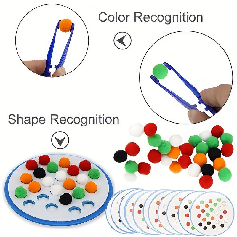 Children Clip Ball Color Sorting Toy Set Educational Hand Eye Coordination Game - Image 4