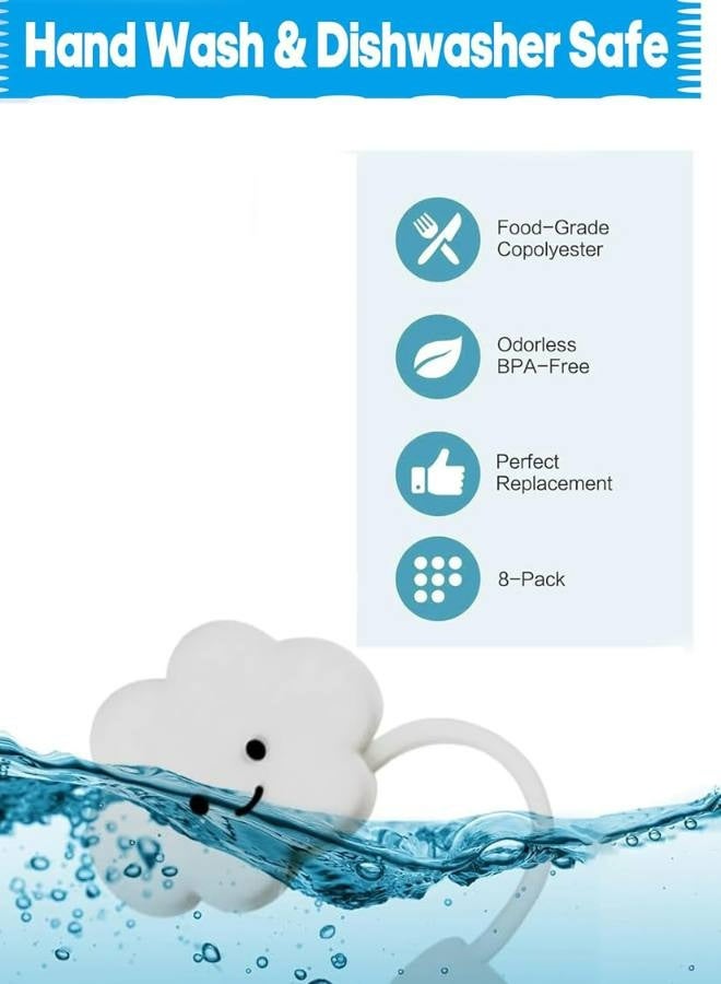 6  PCS Multicolor Silicone Cloud Straw Caps for Stanley Cup, Reusable Stopper, 10mm Diameter, Dust-Proof, Anti-Leak, 6  Pieces - Image 5