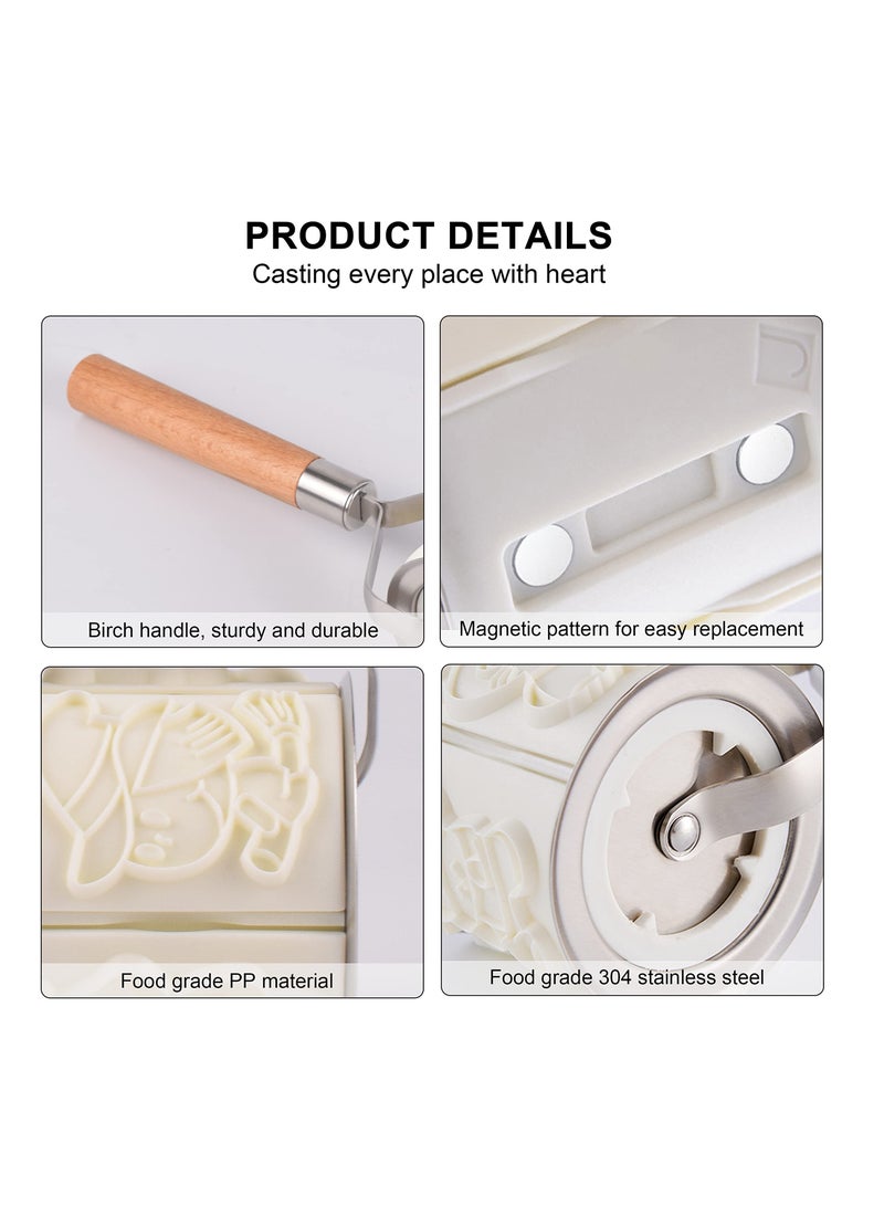 SYOSI Cartoon Animal Cookie Cutter, Rolling Baking Molds Cookie Cutters Set, Reusable Biscuit Cutter with 32 Animals Patterns Embossed Cookie Stamps - Image 4