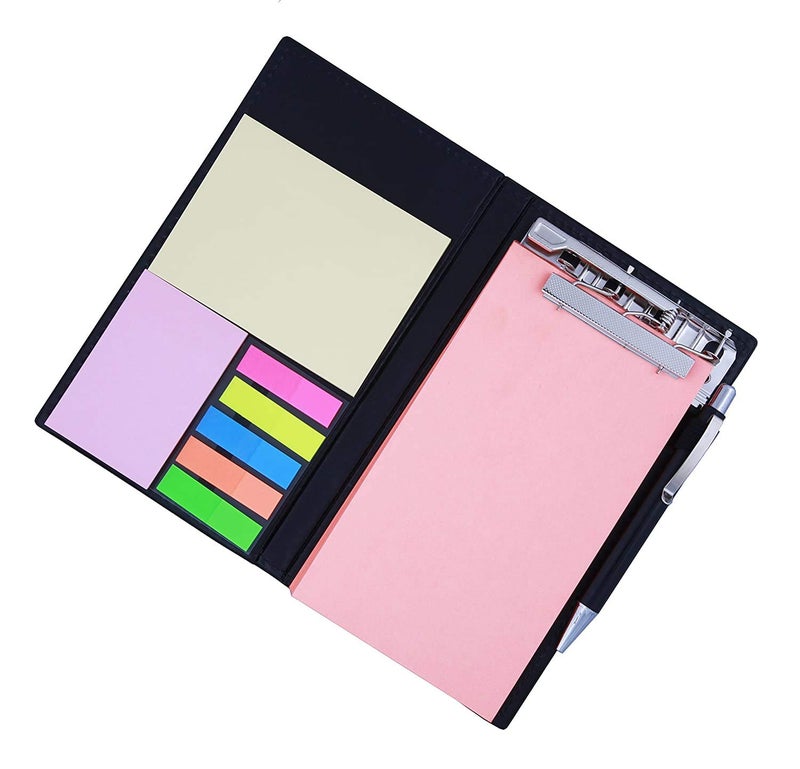COI Memo Note Pad|Memo Note Book with Sticky Notes & Clip Holder in Diary Style (Coral) - Image 2