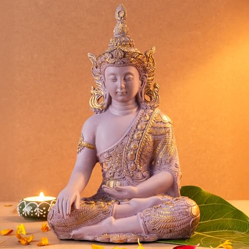 The Advitya Buddha Idol for Home Decor Items|Buddh/Gautam Buddha/Shakyamuni Statue Figurine Showpiece for House Warming Birthday Corporate Gift|Home Decoration Items for Living Room (Pastel Pink) - Image 1