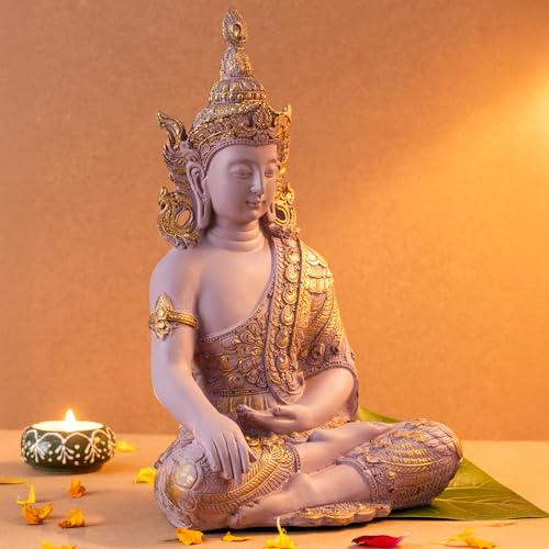 The Advitya Buddha Idol for Home Decor Items|Buddh/Gautam Buddha/Shakyamuni Statue Figurine Showpiece for House Warming Birthday Corporate Gift|Home Decoration Items for Living Room (Pastel Pink) - Image 2