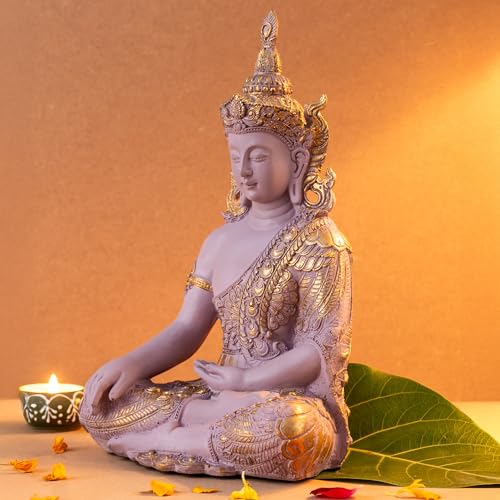 The Advitya Buddha Idol for Home Decor Items|Buddh/Gautam Buddha/Shakyamuni Statue Figurine Showpiece for House Warming Birthday Corporate Gift|Home Decoration Items for Living Room (Pastel Pink) - Image 3