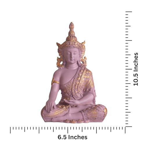 The Advitya Buddha Idol for Home Decor Items|Buddh/Gautam Buddha/Shakyamuni Statue Figurine Showpiece for House Warming Birthday Corporate Gift|Home Decoration Items for Living Room (Pastel Pink) - Image 4