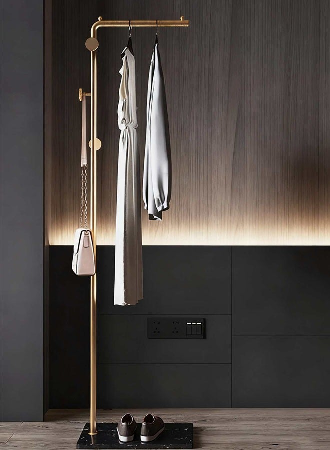 Modern Minimalist L-shaped Integrated Floor Standing Hanging Rack For Home Bedroom Convenient Display Rack, Indoor Corner Drying Rack,Pole Type Ins Wind breaker Hat Rack, Creative Bedroom Clothes Storage Rack - Image 1