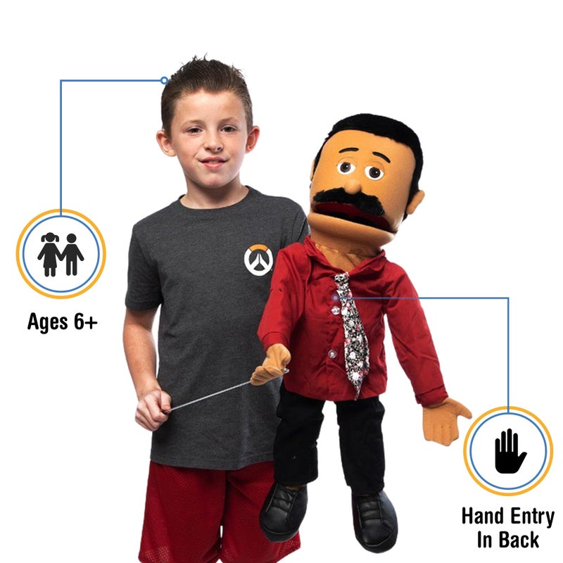 Silly Puppets 25 Carlos Hispanic DadBusinessman Full Body Ventriloquist Style Puppet - Image 3