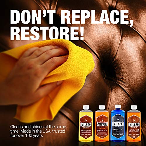 Milsek Furniture Polish Variety Pack: Lemon Oil, Orange Oil, Stainless Steel Cleaner, and Leather Cleaner - 4-Pk, 12 fl oz - Image 3