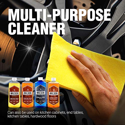 Milsek Furniture Polish Variety Pack: Lemon Oil, Orange Oil, Stainless Steel Cleaner, and Leather Cleaner - 4-Pk, 12 fl oz - Image 2