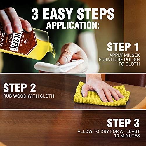 Milsek Furniture Polish Variety Pack: Lemon Oil, Orange Oil, Stainless Steel Cleaner, and Leather Cleaner - 4-Pk, 12 fl oz - Image 4