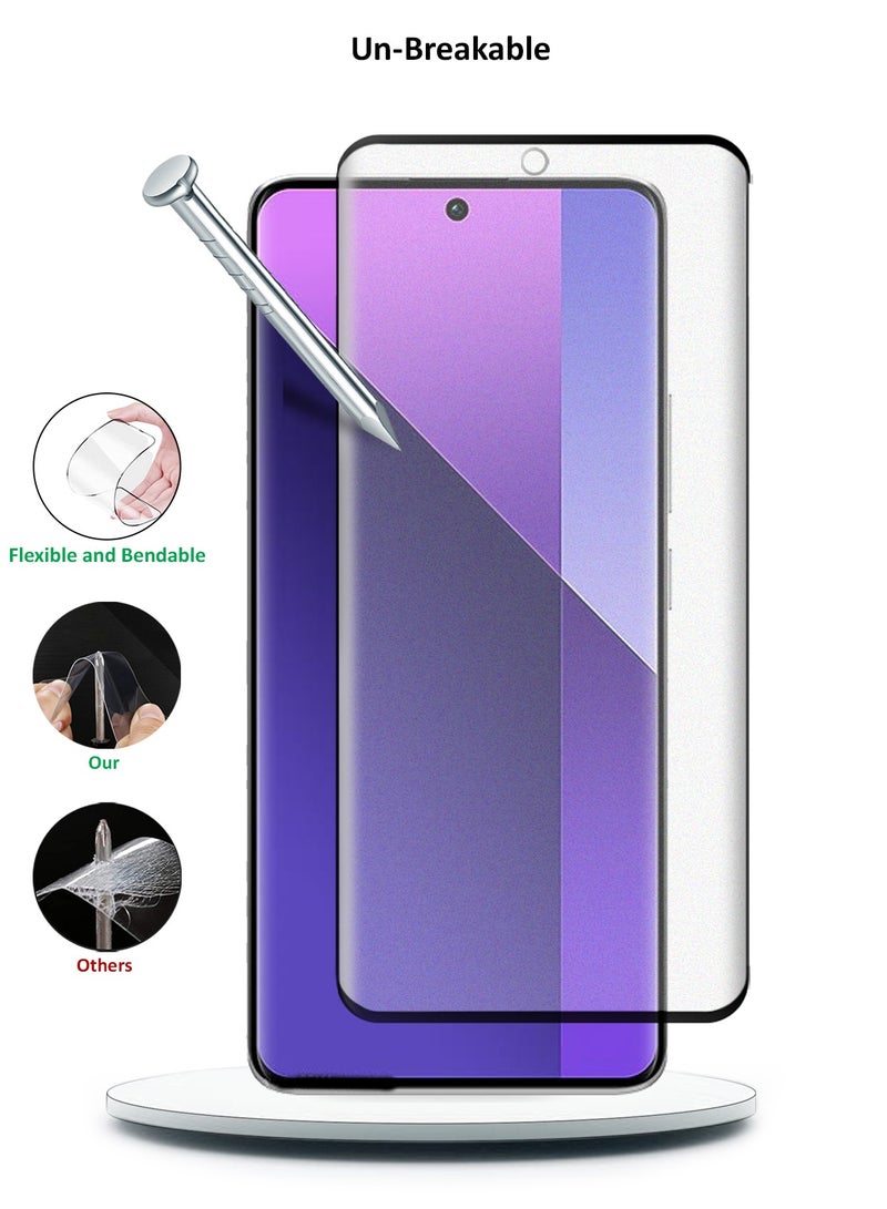 Wtech Xiaomi Redmi Note 13 Pro+ / Xiaomi Redmi Note 13 Pro Plus 5G 2023 Nano Ceramic Full Glue Full Cover Matte Flexible Screen Protector (MSCNMN) -  Clear/Black - Image 3